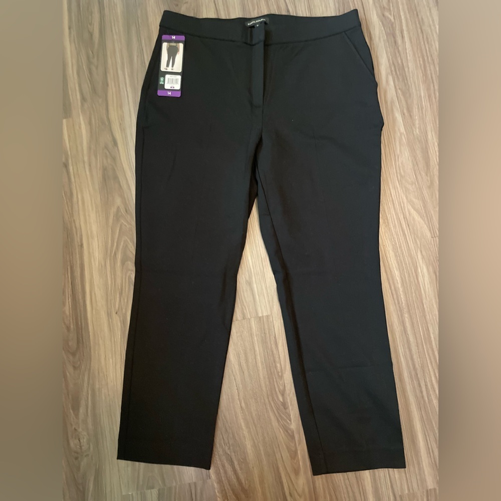 Banana Republic Black Women's ponte stretch straight leg Pants size 14